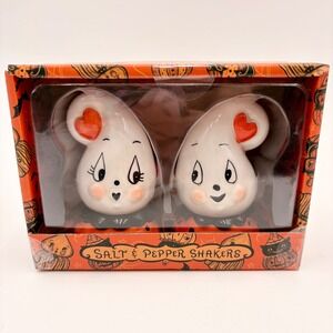Johanna Parker Design Halloween Ghost Salt and Pepper Shakers Ceramic New